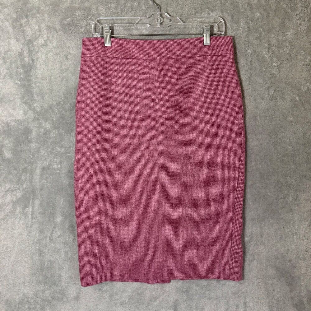 J.Crew No. 2 Pencil Skirt 8 Tall Pink Knee Length Wool Silk Blend Office Career